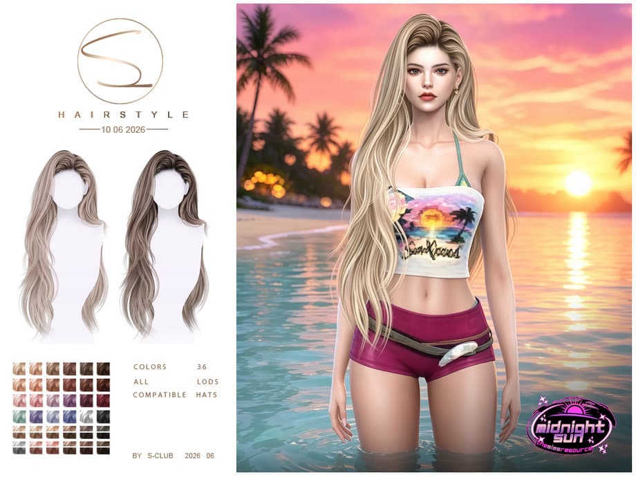 Прическа Long Flowing Hair MidnightSun